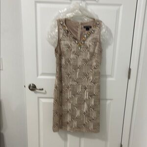 Jessica Howard Beige Patterned Dress
